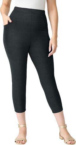 Roaman's Women's Plus Size Side-Pocket Essential Capri Legging in Kuwait