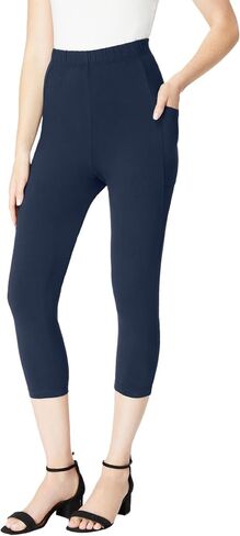 Roaman's Women's Plus Size Side-Pocket Essential Capri Legging in Kuwait