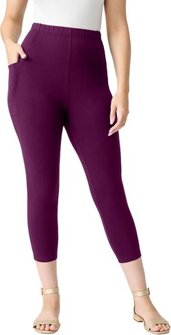 Roaman's Women's Plus Size Side-Pocket Essential Capri Legging in Kuwait