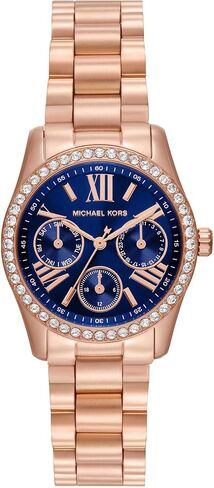 Michael Kors Watch, Women's Lexington Lux Multifunction Rose Gold-Tone Stainless Steel Bracelet Watch in Kuwait