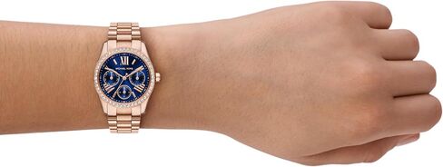 Michael Kors Watch, Women's Lexington Lux Multifunction Rose Gold-Tone Stainless Steel Bracelet Watch in Kuwait
