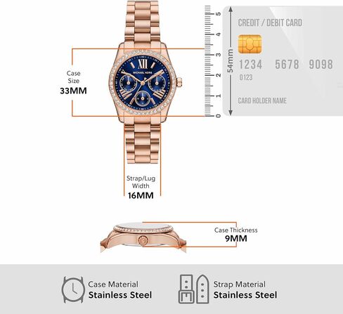 Michael Kors Watch, Women's Lexington Lux Multifunction Rose Gold-Tone Stainless Steel Bracelet Watch in Kuwait