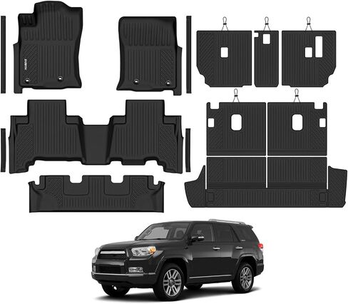 Naibeve Floor Mats for 2020-2024 2025 Lincoln Aviator 6-Seater with 2nd Row Bucket Seats for Lincoln Aviator Floor Mats & Cargo Mat & 2nd Row Backrest Mats & 3rd Row Backrest Mats Accessories in Kuwait