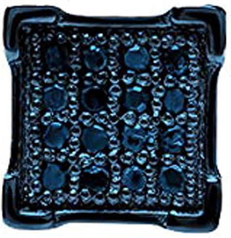 مجموعة Dazzlingrock 0.05 قيراط ألماس أزرق مستدير طبيعي 5.5 مم مربع قطعة واحدة هيب هوب مثلج من الفضة الإسترلينية 925 مطلية باللون الأزرق، تصميم للجنسين للسيدات، أقراط رجالي من الماس الحقيقي in Kuwait