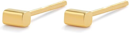 Solid 925 Sterling Silver Stud Earrings for Women & Men, Hypoallergenic 18K Gold Plated & Silver Small Studs, Minimalist Elegant Earrings for Birthday, Party, Daily Gift in Saudi Arabia