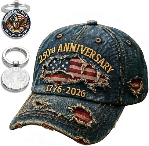 250 Anniversary USA Hat, 2 PCS USA 250th Anniversary Merchandise Set Includes 1776-2026 250th USA Hat and Keychain, 250 USA Merchandise for National Celebrations and Daily Wear Multi in Saudi Arabia