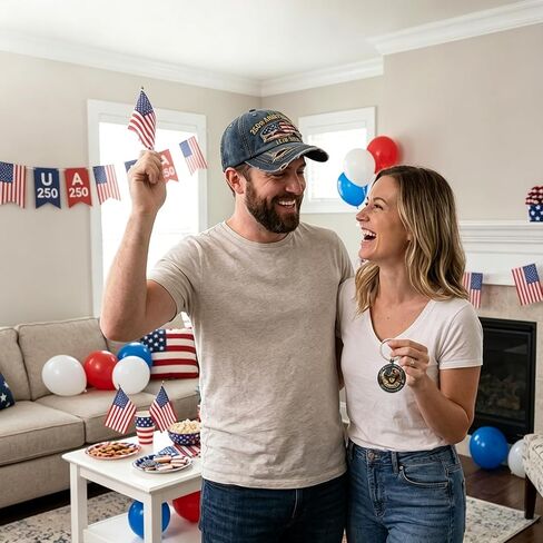 250 Anniversary USA Hat, 2 PCS USA 250th Anniversary Merchandise Set Includes 1776-2026 250th USA Hat and Keychain, 250 USA Merchandise for National Celebrations and Daily Wear Multi in Saudi Arabia