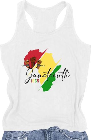 Juneteenth Shirts Women Africa Map Sleeveless T-Shirt African Proud Tank Top in Saudi Arabia