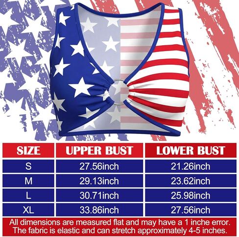 Zoooyawn 250th Anniversary Crop Top American Flag Women 4th of July Sleeveless Sexy Tops USA Patriotic Deep V Neck Crop Top in Kuwait