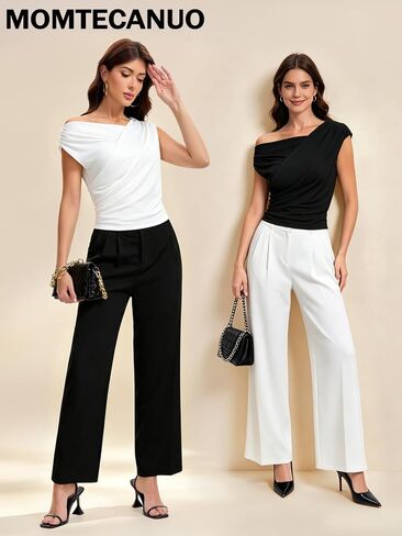 Womens Off Shoulder Wrap Top, Dressy Casual Asymmetrical Going Out Tops Sleeveless Elegant Ruched Work Blouses in Saudi Arabia