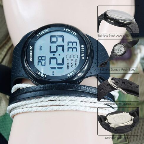 TOMORO Vogue Men's Unisex 100M Waterproof Ultra-Thin Minimalist Sports Watch, Fashion Multifunctional Chronograph Digital Simple Basic Dive Men Women Wrist Watches in Kuwait