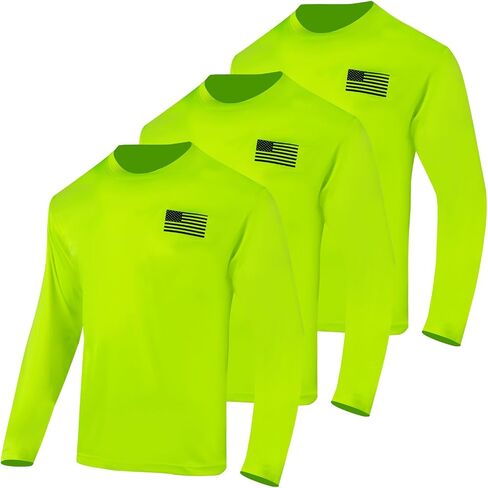 FONIRRA 3 Pack High Visibility Short Long Sleeve Work Shirt, Safety Yellow Orange in Saudi Arabia