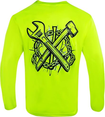 FONIRRA 3 Pack High Visibility Short Long Sleeve Work Shirt, Safety Yellow Orange in Saudi Arabia