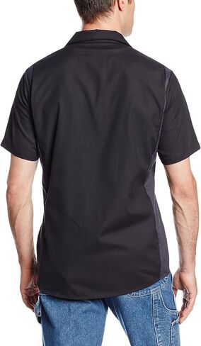 ملابس العمل المهنية من Dickies LS524BKCH قميص رجالي من البوليستر/القطن بأكمام قصيرة بألوان صناعية in Kuwait