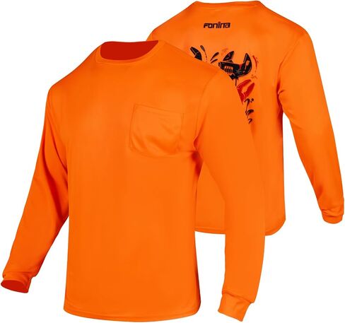 FONIRRA 3 Pack High Visibility Short Long Sleeve Work Shirt, Safety Yellow Orange in Kuwait