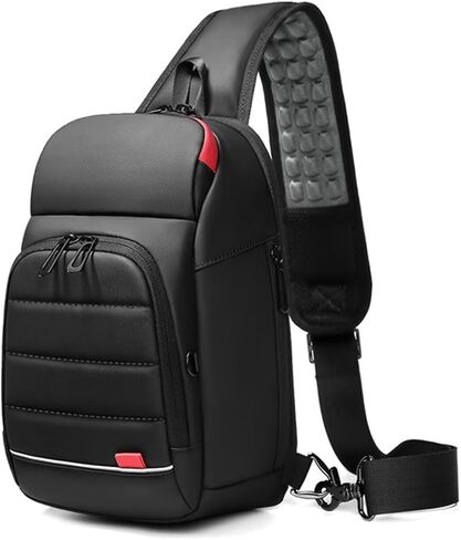 Shoulder bag for men Designer Men's Waterproof Chest Bag with USB Charging Crossbody Messenger Bag for Short Distances in Kuwait