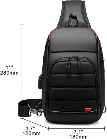 Shoulder bag for men Designer Men's Waterproof Chest Bag with USB Charging Crossbody Messenger Bag for Short Distances in Kuwait