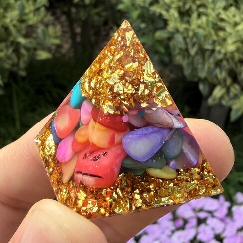 Zenkeeper 7 Pcs Natural Orgone Crystal Pyramids, 1.2 Inch Small Mini Orgonite Pyramid Porstive Energy Generator Healing Meditation Reiki Tool, Home Decor Spiritual Gifts (1.2inch 7 Color Set) in Saudi Arabia