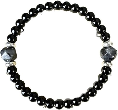 Popular Men's Simple Black Obsidian Bead Bracelet, Natural Stone Healing for Protection Energy Cleansing Jewelry in Kuwait