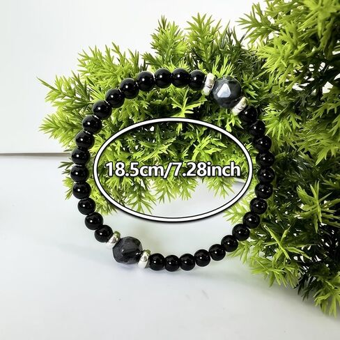 Popular Men's Simple Black Obsidian Bead Bracelet, Natural Stone Healing for Protection Energy Cleansing Jewelry in Kuwait