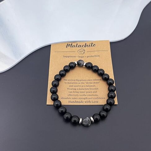Popular Men's Simple Black Obsidian Bead Bracelet, Natural Stone Healing for Protection Energy Cleansing Jewelry in Kuwait