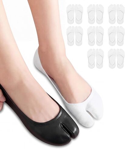 8 Pair Tabi Socks Women, No Show Flip Flop Low Cut Cotton Split Toe Socks in Saudi Arabia