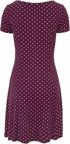 LASCANA Women’s Polka Dot Print Dress – Stylish Bordeaux Midi Dress in Kuwait