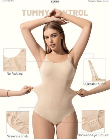 Shapewear Bodysuit Tummy Control Seamless for Women, Inverted Triangle Design with Hip Texture, Faja Body Shaper Waist Briefs in Saudi Arabia