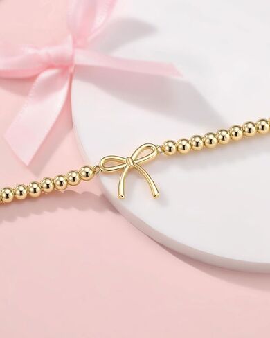 PINKDODO Always Remember You are Loved- 14k Gold Bow Bracelet for Tween Teen Girls in Kuwait