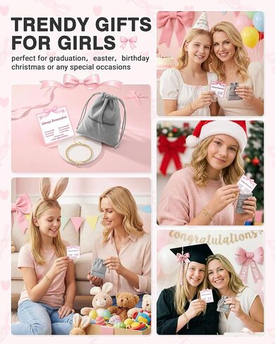 PINKDODO Always Remember You are Loved- 14k Gold Bow Bracelet for Tween Teen Girls in Kuwait