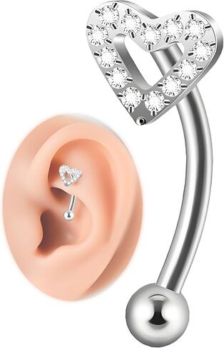 Rook Piercing Jewelry 16G - ASTM F136 Titanium Rook Earrings, Eyebrow Ring,Curved Barbell Body Jewelry in Kuwait