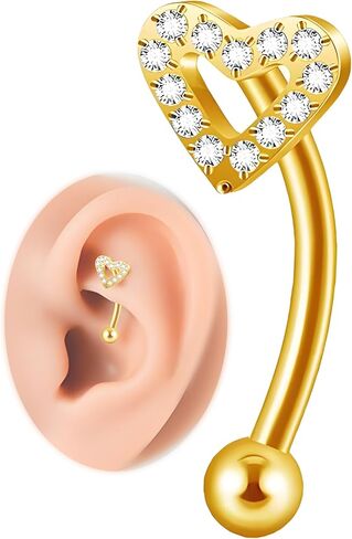 Rook Piercing Jewelry 16G - ASTM F136 Titanium Rook Earrings, Eyebrow Ring,Curved Barbell Body Jewelry in Kuwait