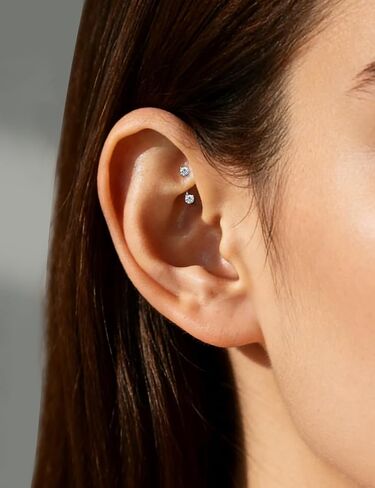 Eyebrow Piercing Jewelry Surgical Steel Internal Thread Curved Barbell Tiny Eyebrow Ring Vertical Labret Lip Jewelry Ear Rook Small Belly Button Ring for Women Men 16g 6mm/8mm/10mm in Saudi Arabia