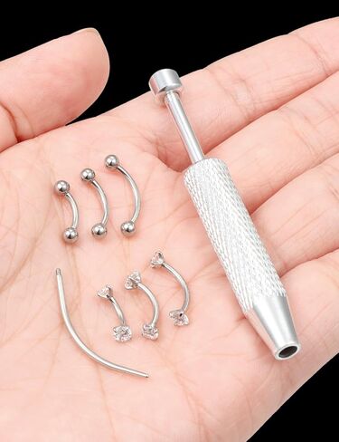 Eyebrow Piercing Jewelry Surgical Steel Internal Thread Curved Barbell Tiny Eyebrow Ring Vertical Labret Lip Jewelry Ear Rook Small Belly Button Ring for Women Men 16g 6mm/8mm/10mm in Saudi Arabia