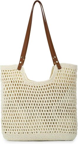 GOKTOW Crochet Beach Bag Women Woven Tote Handbag Casual Boho Bags Large Shoulder Purse For Summer Vacation Travel in Saudi Arabia