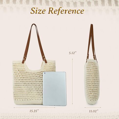 GOKTOW Crochet Beach Bag Women Woven Tote Handbag Casual Boho Bags Large Shoulder Purse For Summer Vacation Travel in Saudi Arabia