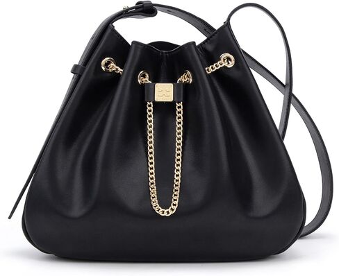 ELLE Purses for Women Genuine Leather Bucket Bag Chain Drawstring in Saudi Arabia