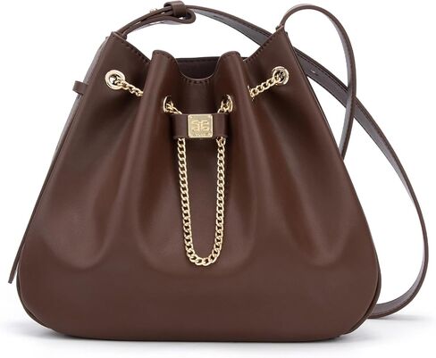 ELLE Purses for Women Genuine Leather Bucket Bag Chain Drawstring in Saudi Arabia