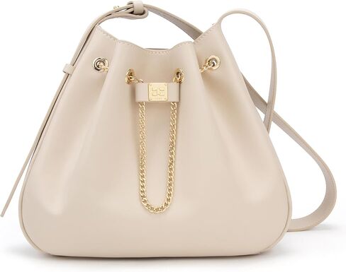 ELLE Purses for Women Genuine Leather Bucket Bag Chain Drawstring in Saudi Arabia