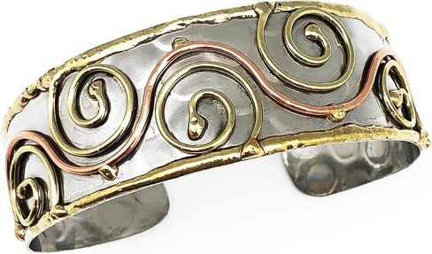 Jewelry Janya Collection Narrow Mixed Metal Cuff Bracelet in Saudi Arabia