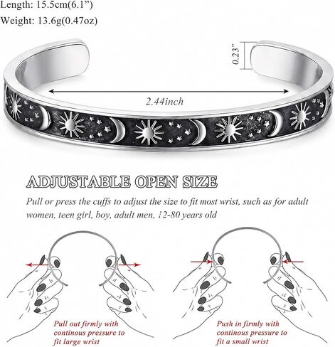 Thank You For Helping Me Grow Gift, Moon Star Teacher Bracelet Inspirational Silver Cuff Bangle for Christmas Graduation Appreciation Back to School End of Year Retirement From Students in Saudi Arabia
