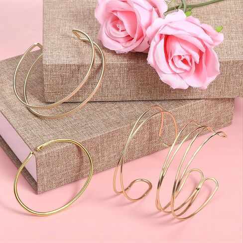4Pcs Gold Arm Cuff Upper Arm for Women，Adjustable Upper Arms Cuff Jewelry Minimalist Uppers Arms Bracelet for Women Attending Weddings Parties in Saudi Arabia
