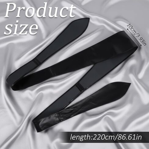Wide Belt Stretchy Black Corset Belt for Women, Leather Wrap Obi Belts Vintage Fashion Elastic Wide Waist Belts for Dress in Saudi Arabia