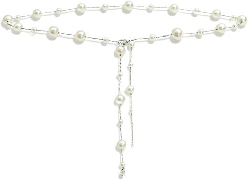 Faux Pearl Waist Chain Belt, Adjustable Decorative Pearl Belt Fashion Body Chain Accessories for Women Dress in Saudi Arabia