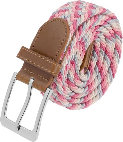 Unisex Braided Stretch Belts, Multicolored Elastic Woven Golf Jean Belt Waistband for Men and Women in Kuwait