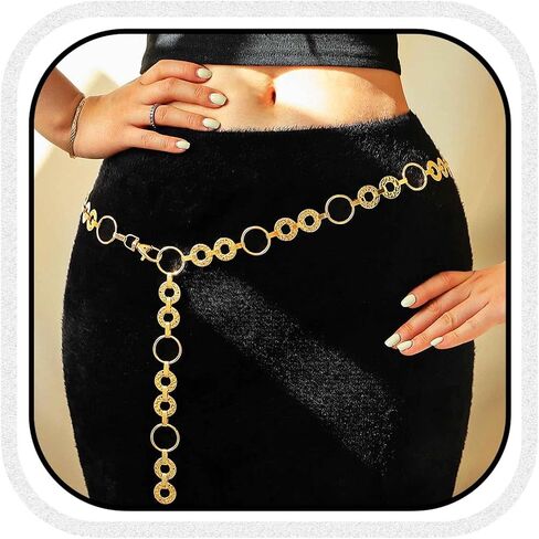 Gold Chain Belts Metal Link Belt Fashion O-ring Waist Belt Accessories for Women in Saudi Arabia