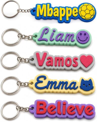 3D Printed Custom Name Keychain Personalized Soccer Key Chain for Boys Kids Team, Backpack Keychain Name Tag for School Bag Lunch Box, Medical Diaper Bogg Bag Acrylic Accessories. in Saudi Arabia