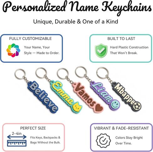 3D Printed Custom Name Keychain Personalized Soccer Key Chain for Boys Kids Team, Backpack Keychain Name Tag for School Bag Lunch Box, Medical Diaper Bogg Bag Acrylic Accessories. in Saudi Arabia