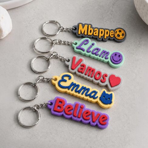 3D Printed Custom Name Keychain Personalized Soccer Key Chain for Boys Kids Team, Backpack Keychain Name Tag for School Bag Lunch Box, Medical Diaper Bogg Bag Acrylic Accessories. in Saudi Arabia