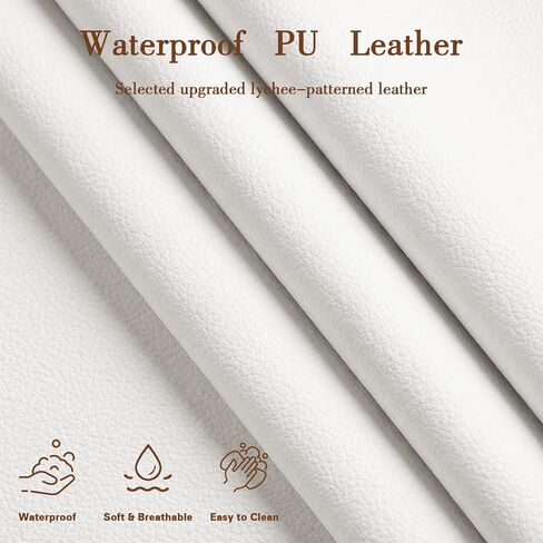 PU Leather Individual Couch Cushion Covers for Sectional Sofa Waterproof Stretch Sofa Cushion Slipcovers Wear-Resistant Sectional Couch Seat Covers for Pets (3 Seat+3 Back Cover S, White) in Kuwait
